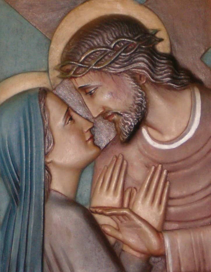 Stations of the Cross, Mary face to face with Jesus