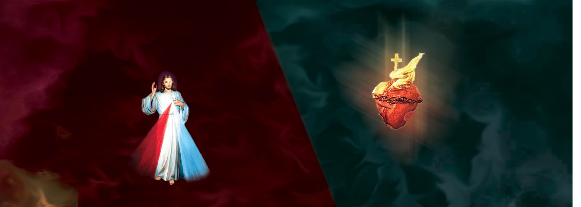 Divine mercy image and Sacred Heart of Jesus