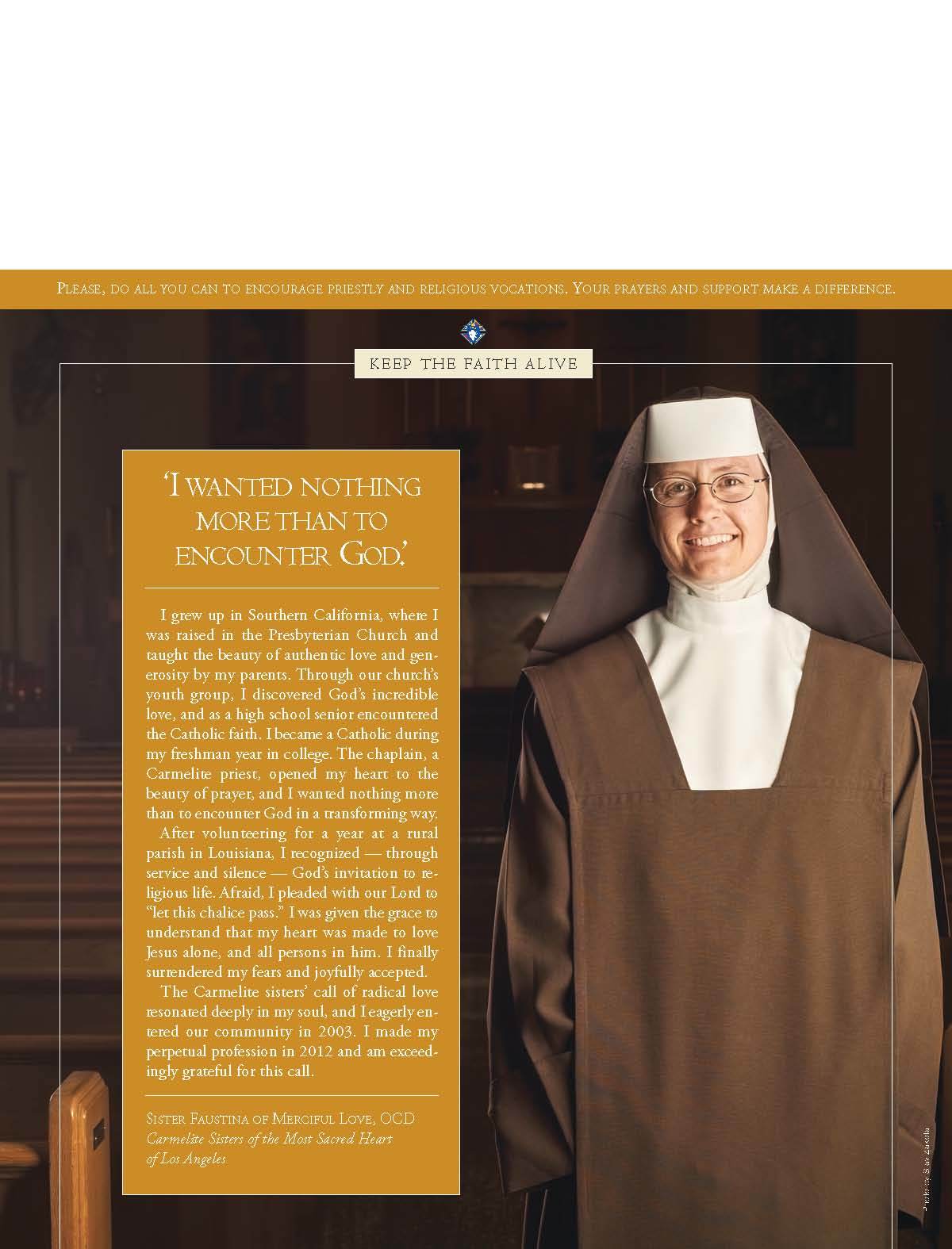 Photo of Sr. Faustina with an article