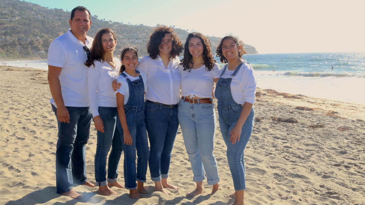 Family portrait on beach