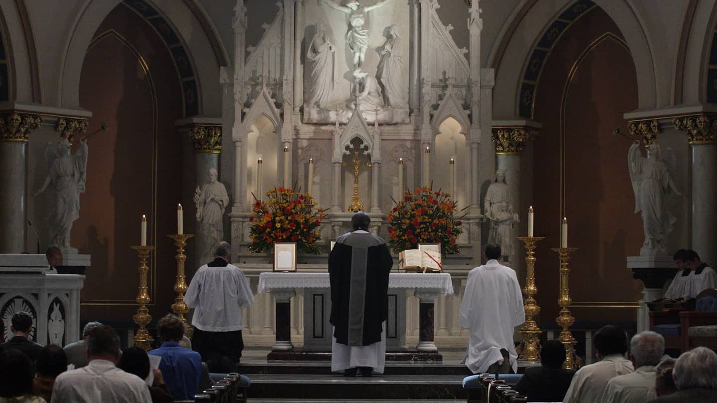 Priest at altar during mass