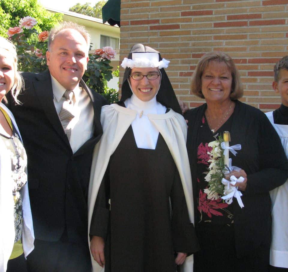Sr. Teresa Margaret with her family at final professions