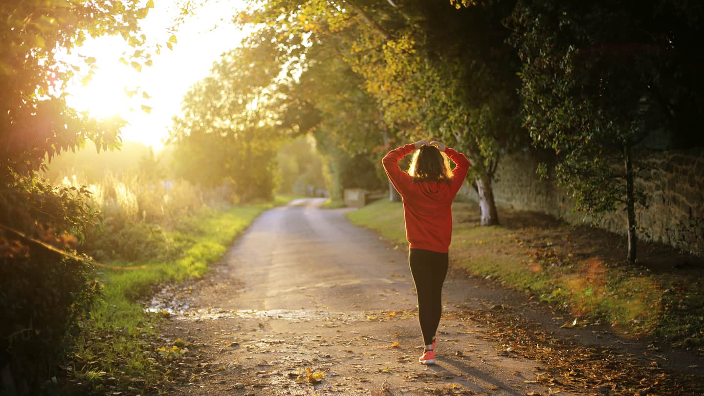 woman on a walk outside