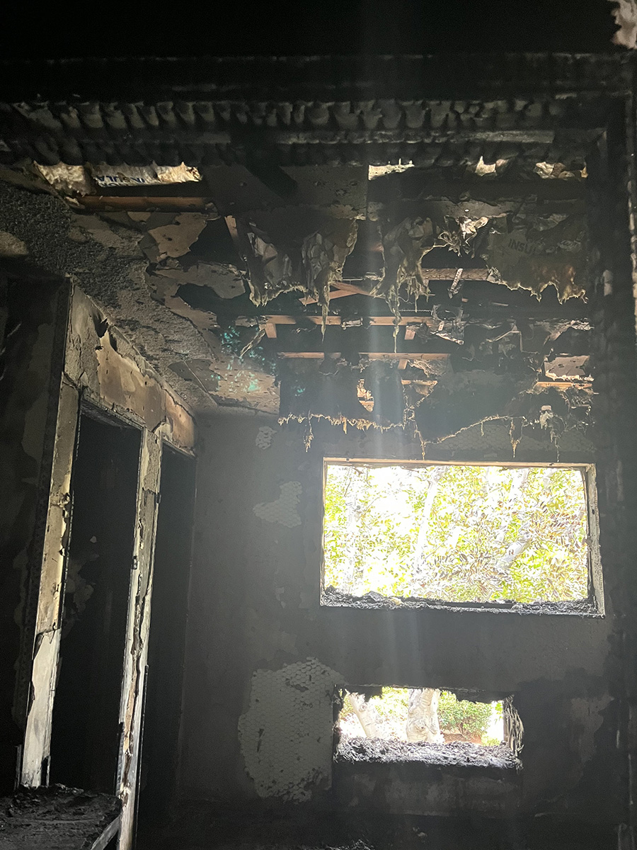 Fire damage in the Our Lady Wing from the fire on April 11th.