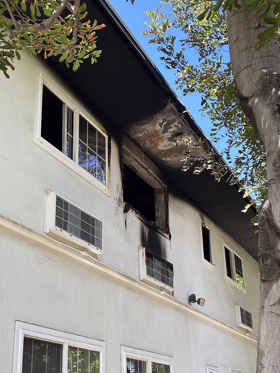 Fire damage in the Our Lady Wing from the fire on April 11th.