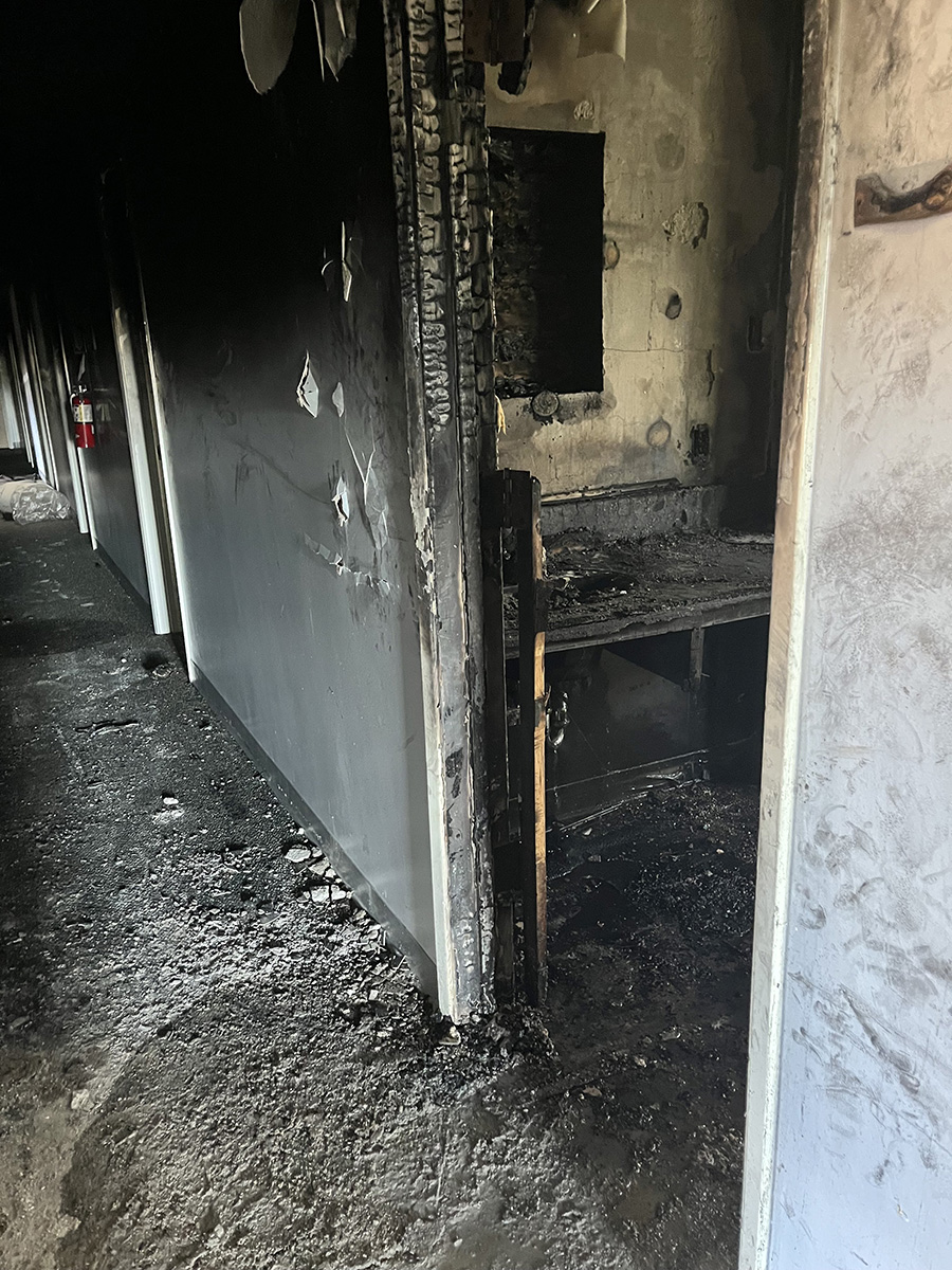Fire damage in the Our Lady Wing from the fire on April 11th.