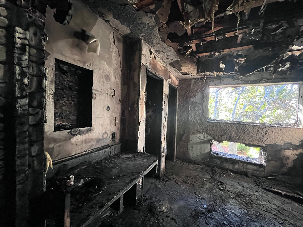 Fire damage in the Our Lady Wing from the fire on April 11th.