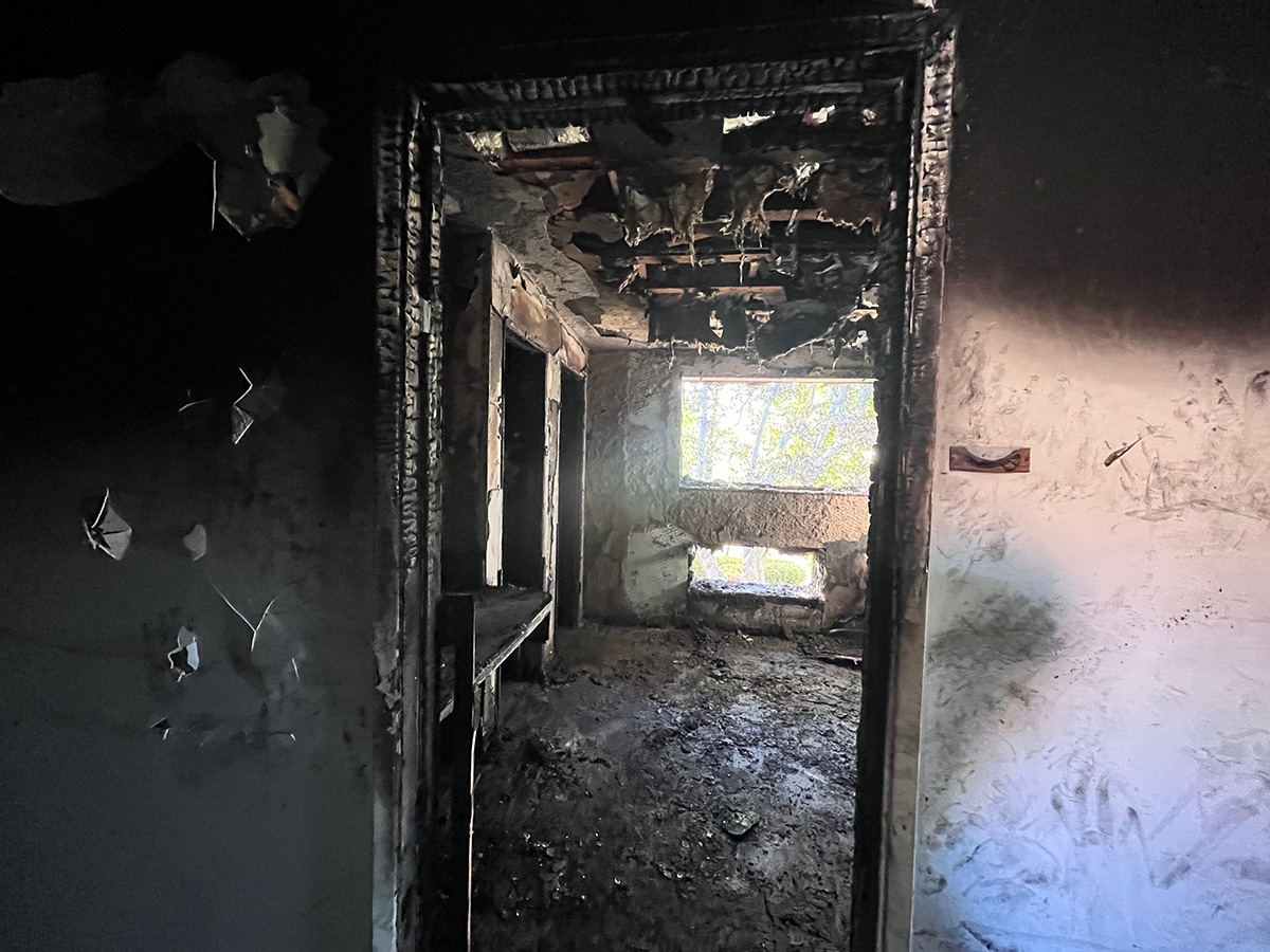 Fire damage in the Our Lady Wing from the fire on April 11th.