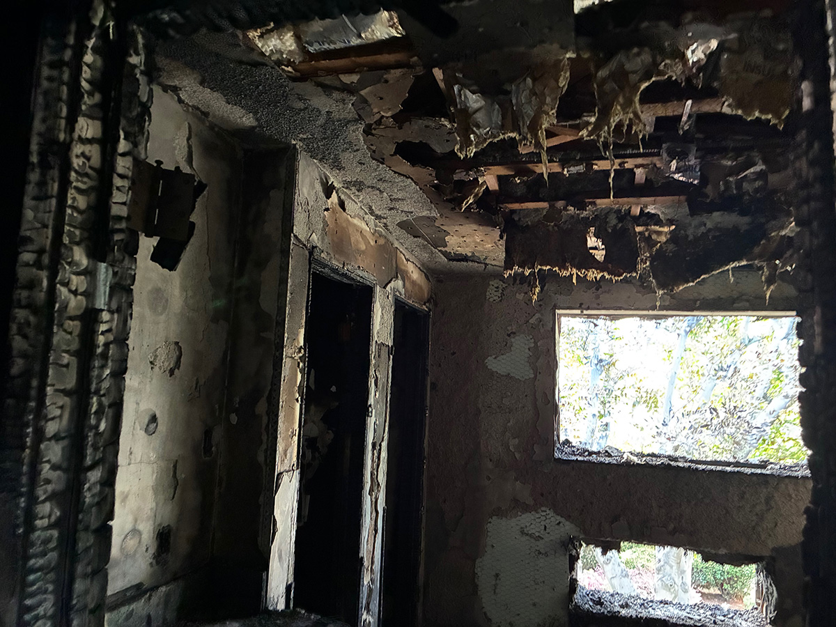 Fire damage in the Our Lady Wing from the fire on April 11th.