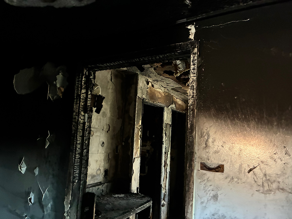 Fire damage in the Our Lady Wing from the fire on April 11th.