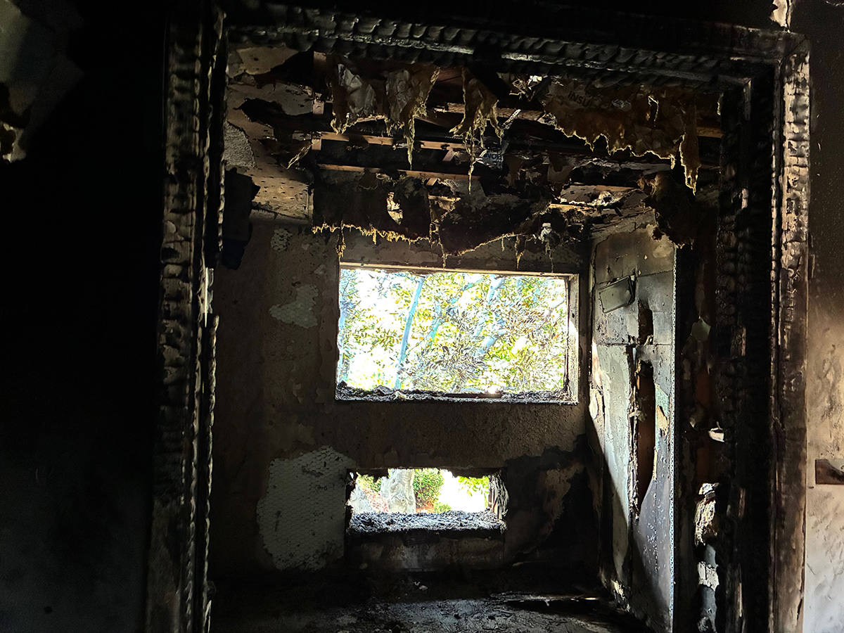 Fire damage in the Our Lady Wing from the fire on April 11th.