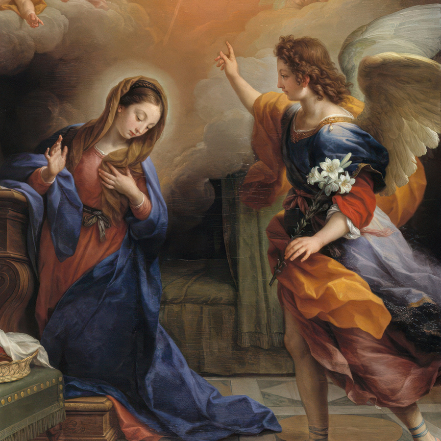 The angel Gabriel tells Mary of her immaculate conception.