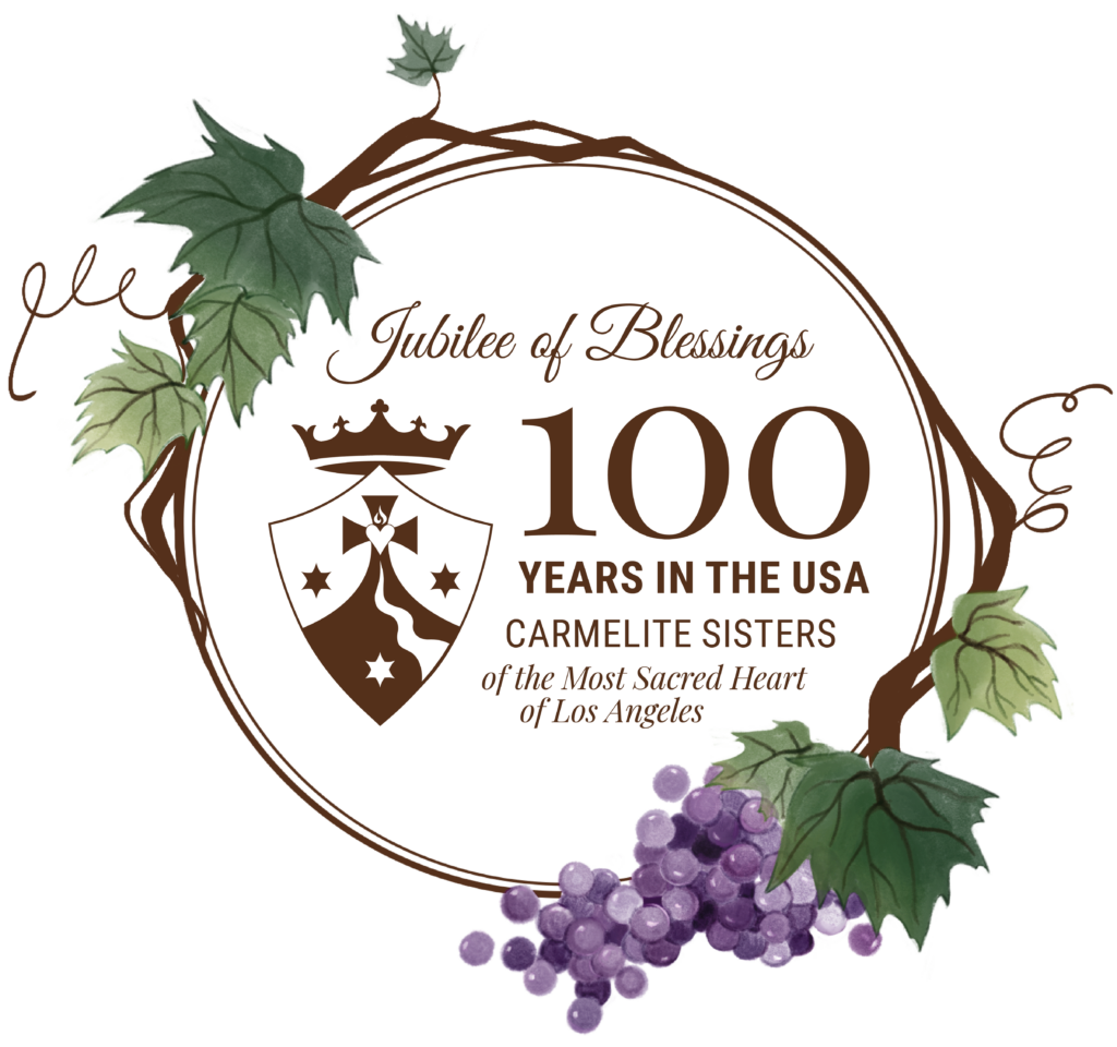 Logo for the Carmelite Sisters Jubilee Year of Blessings celebrating 100 years in the USA.