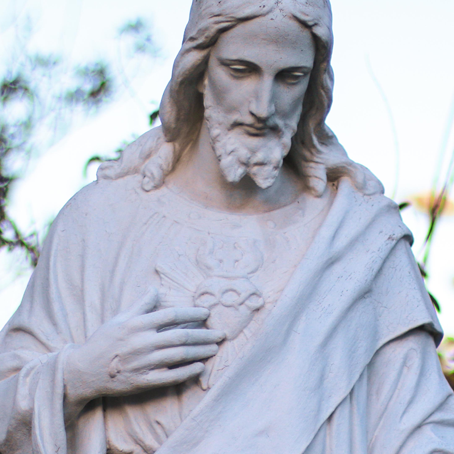 White stone statue of Jesus